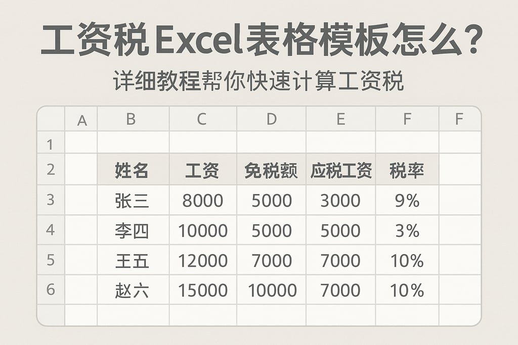工资税 Excel表格模板怎么做？详细教程帮你快速计算工资税